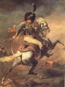 Theodore   Gericault An Officer of the Imperial Horse Guards Charging (mk05) oil on canvas